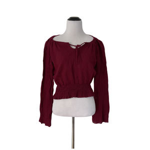 Weather Vane Maroon Large Cropped Top NWT